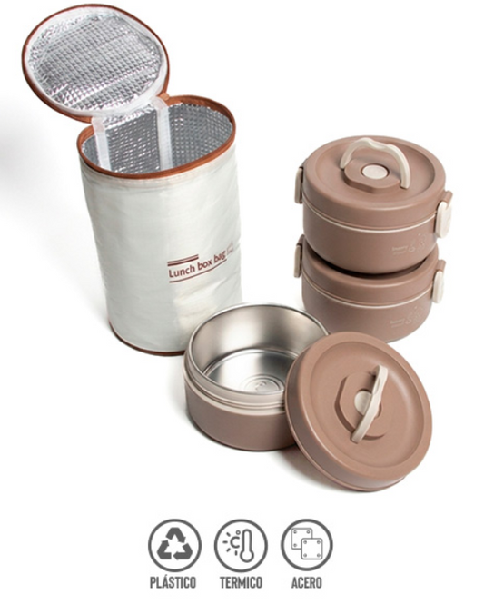 Lonchera Termica Con 3 Tupper Viral
